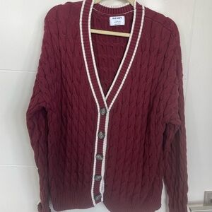 🔥OLD NAVY🔥Cable Knit Cardigan with White Trim, Small